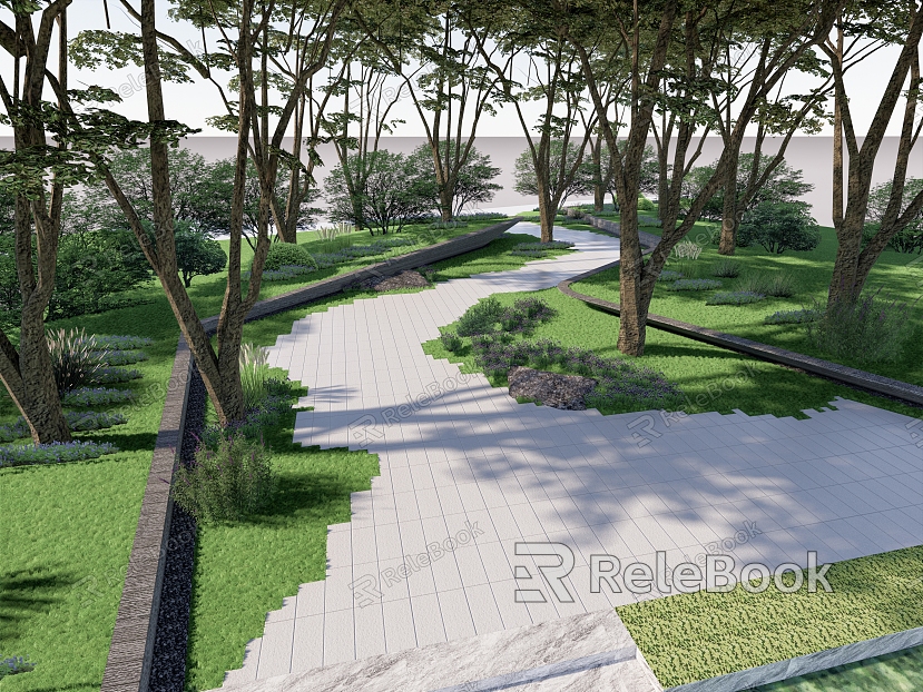 Garden Road Landscape of Forest Rest Park model