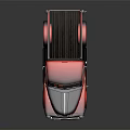 Classic Red Pickup Truck With Custom Flame Graphics And Shiny Finish