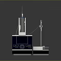 White And Blue Laboratory Testing Equipment With Digital Display Control Panel And Connecting Tube