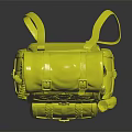 Outdoor Adventure Backpack With Brown Yellow Straps Green Roll And Blue Flask