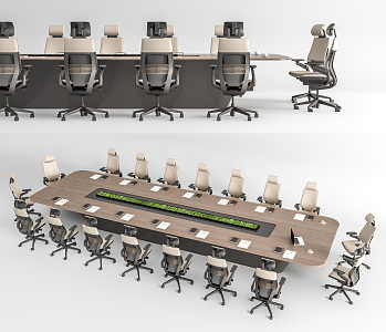 Modern Meeting Table and Chair Meeting Table and Chair Combination Office Chair 3d model