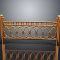 Ornate Golden Metal Railing With Spherical Finials And Circular Patterns
