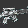 Modern Tactical Rifle With White Accent Lines And Ergonomic Grip Structure