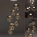 Modern Spherical Hollow Design Metallic Pendant Lights With 41 cm Diameter 3d model
