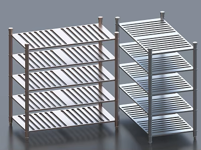 Sturdy Metal Storage Cabinets With Multi Tiered Shelves For Organizing 3d model