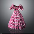 Women's Pink Ruffled Dress With Bow Accent And Layered Skirt Design