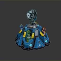 Turret Turntable Railgun Sci-fi Tower Defense Game Tower Defense Sci-fi Turret Game Turret Game Battery 3d model