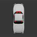 White Retro Sports Car With Streamlined Design Red Interior And Shiny Wheels