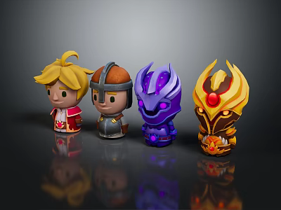 Cartoon Characters And Mythical Creatures Toy Figures With Colorful Armor And Detailed Designs 3d model
