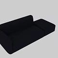 Navy Blue Double Sofa With Modern Minimalist Design And Sleek Backrest Structure 3d model