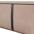 Stylish Upholstered Storage Ottoman Bench in Gray Beige Pink Tones with Decorative Stitching