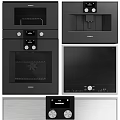 Black Built in Kitchen Appliances with Modern Control Panel and Sleek Design Features 3d model