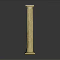 Classical Architectural Column Beige Color With Fluted Shaft Capital And Base