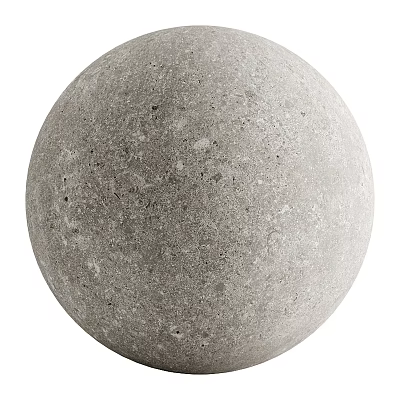 Decorative Gray Concrete Sphere Component With Rough Texture And Natural Surface 3d model