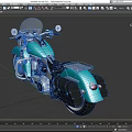 Classic Turquoise Motorcycle With Windshield Black Seat Chrome Details And Saddlebags