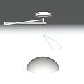Modern White Ceiling Pendant Light With Soft Illumination And Curved Shade 3d model
