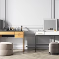 Modern Dressing Table Dressing Table Stool Combination 3d model