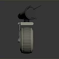 Silver Green Mechanical Robot Character With Wheel Base Horn Shaped Head And Antennas