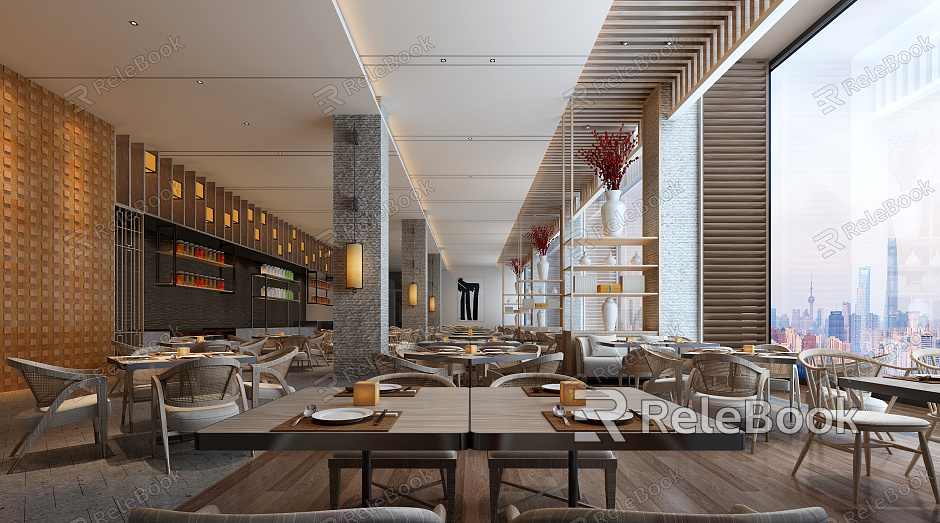 New Chinese Restaurant Hotel All-Day Restaurant model