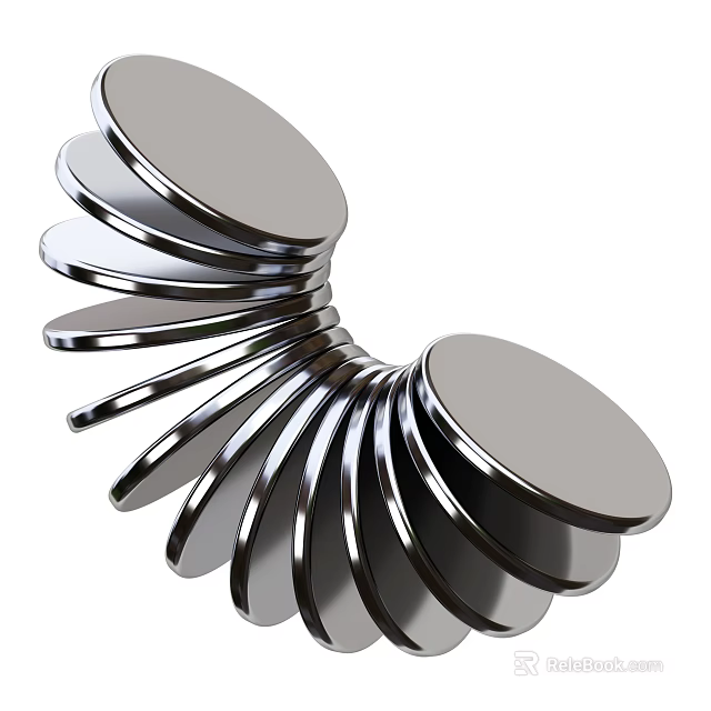 High Quality Industrial Equipment With Metal Spiral Structure And Circular Plates 3d model 