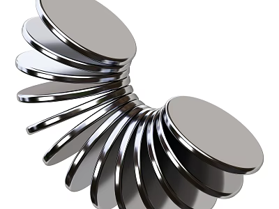 High Quality Industrial Equipment With Metal Spiral Structure And Circular Plates 3d model