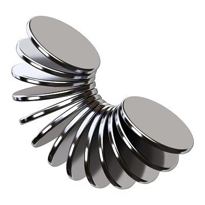 High Quality Industrial Equipment With Metal Spiral Structure And Circular Plates 3d model