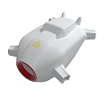 White Sci Fi Vehicle With Red Front And Yellow Triangle