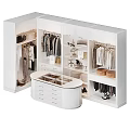White Walk In Closet Storage Design With Hanging Rods Drawers And Storage Boxes