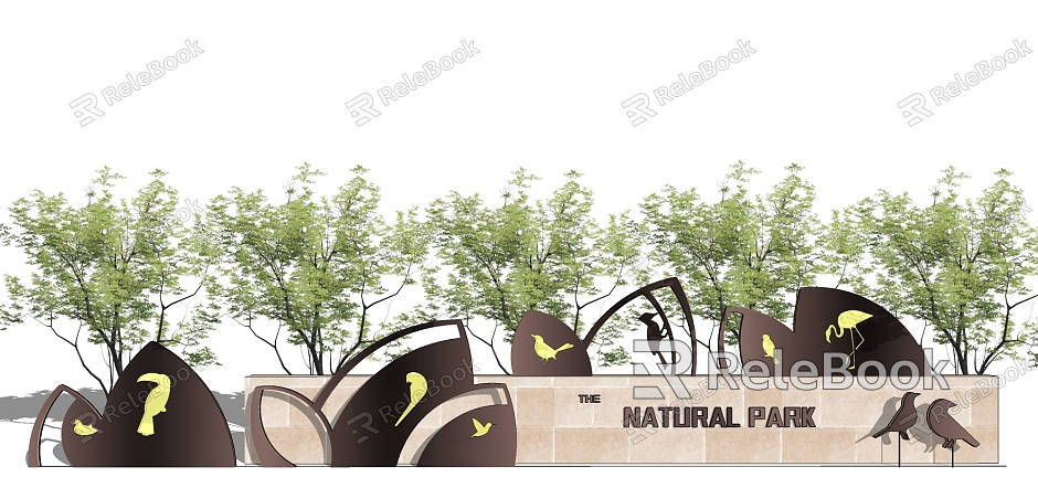 modern landscape wall model