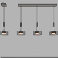 Modern Pendant Lights With Metal Frame And Transparent Glass Shades For Interior Design