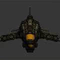 Futuristic Spacecraft with Streamlined Body Cockpit Engines for Interstellar Exploration