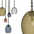 Modern Glass Pendant Lights With Colored Shades Beaded Chains And Textured Designs