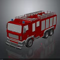 Red Fire Truck With Ladder On Top Shiny Body And Reflective Surface