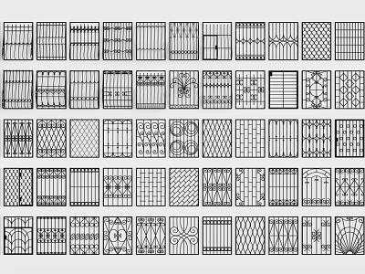 Various Decorative Railing Designs With Diverse Intricate Patterns And Styles 3d model