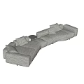 Modern Minotti Multi-Person Sofa Fabric Multi-Person Sofa Combination Sofa 3d model