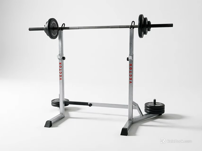 KEEPER Barbell Rack with Barbell and Weight Plates for Home Gym Strength Training 3d model 