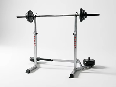 KEEPER Barbell Rack with Barbell and Weight Plates for Home Gym Strength Training 3d model