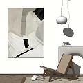 Quiet abstract painting abstract decorative painting 3d model