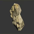 Handcrafted Ceramic Sculpture With Flower Shaped Ornaments Circular Rings And Yellow Accents