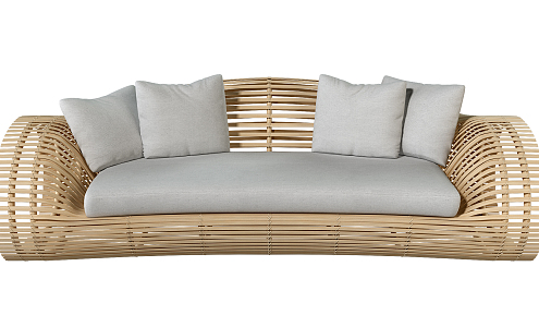 Modern Outdoor Sofa Outdoor Rattan Woven Sofa Seat 3d model