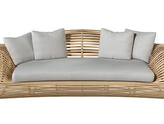 Modern Outdoor Sofa Outdoor Rattan Woven Sofa Seat 3d model