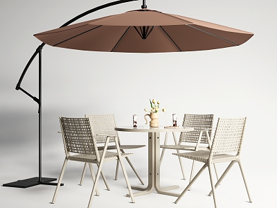 Modern Minotti Outdoor Table and Chair Combination Courtyard Leisure Table and Chair Outdoor Chair Sunshade model