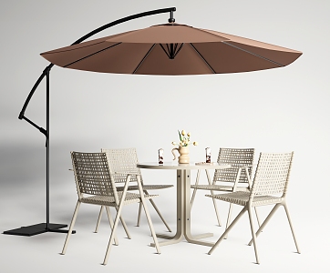 Modern Minotti Outdoor Table and Chair Combination Courtyard Leisure Table and Chair Outdoor Chair Sunshade 3d model