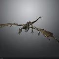 Intricate Metal Dragon Sculpture With Winged Structure And Spiked Details