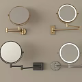 Round Wall Mounted Mirrors With Adjustable Metal Arms And Various Finishes