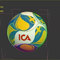 Colorful ICA Logo Household Ball With Blue Yellow White Patterns