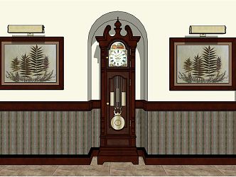 American clock classical antique clock 3d model