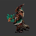 Mythical Warrior Character With Ornate Armor Horned Headdress And Decorative Weapons