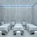 Modern Bright Beauty Haircare Salon Interior With Product Shelves Mirrors Sofa And Styling Area