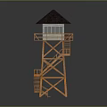 Tower defense sentry tower air defense watchtower observatory tower loft 3d model